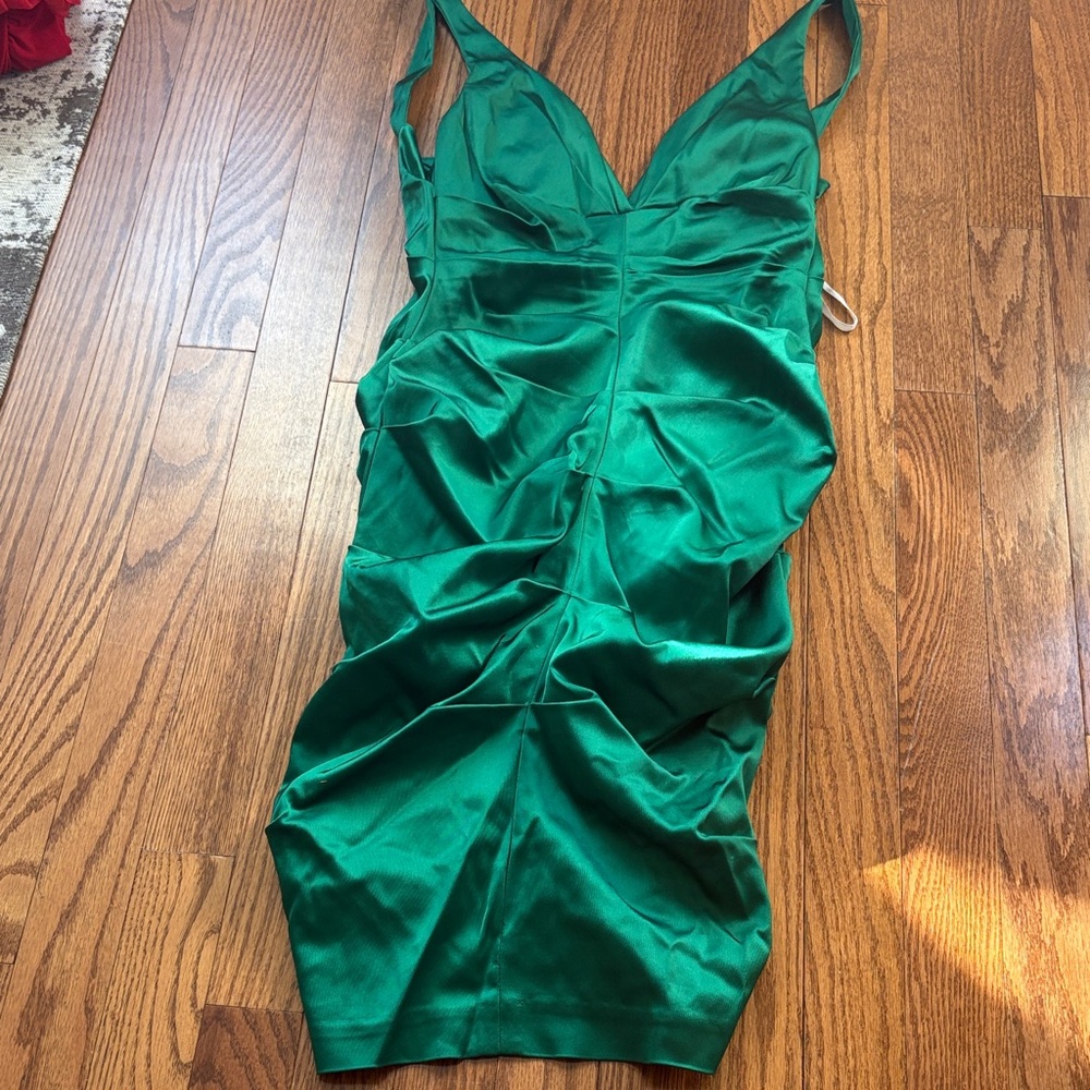 Xscape Green Satin Dress